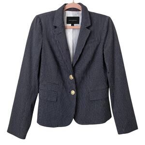 Banana Republic Blazer Womens Size 4 Blue Striped Preppy Nautical Equestrian